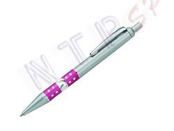 Caneta plástica com detalhes coloridos - NTP Brindes