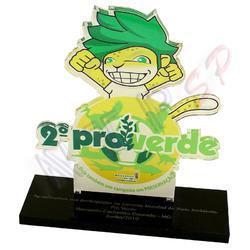 Troféu Leopardo Zakumi Pró Verde - em acrílico  - NTP Brindes