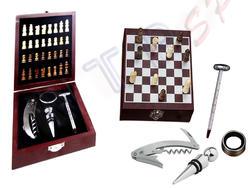 Kit para vinho com jogo de xadrez - NTP Brindes
