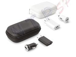 Kit com carregador veicular e de tomada - NTP Brindes